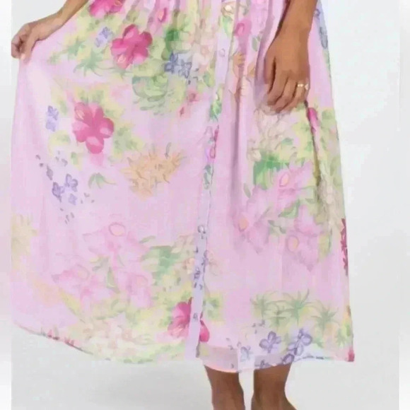 Dodo Bar Or Silvana Pink Ruffle Floral Dress sz S - Picture 3 of 11
